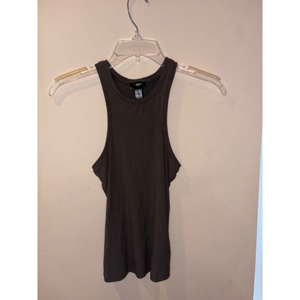 NWOT Express Fitted Ribbed Tank Top Olive Green Racerback Sleeveless XS Basic